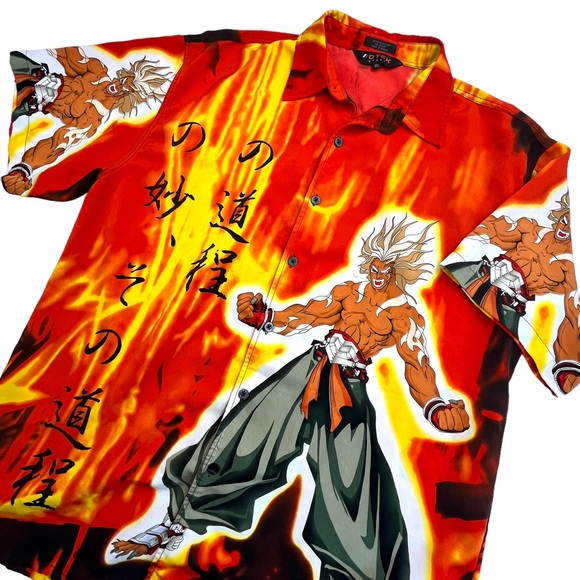 DTEK Shirts Dtek Sport Anime Dragon Ball Z Button Up Shirt Size Xl